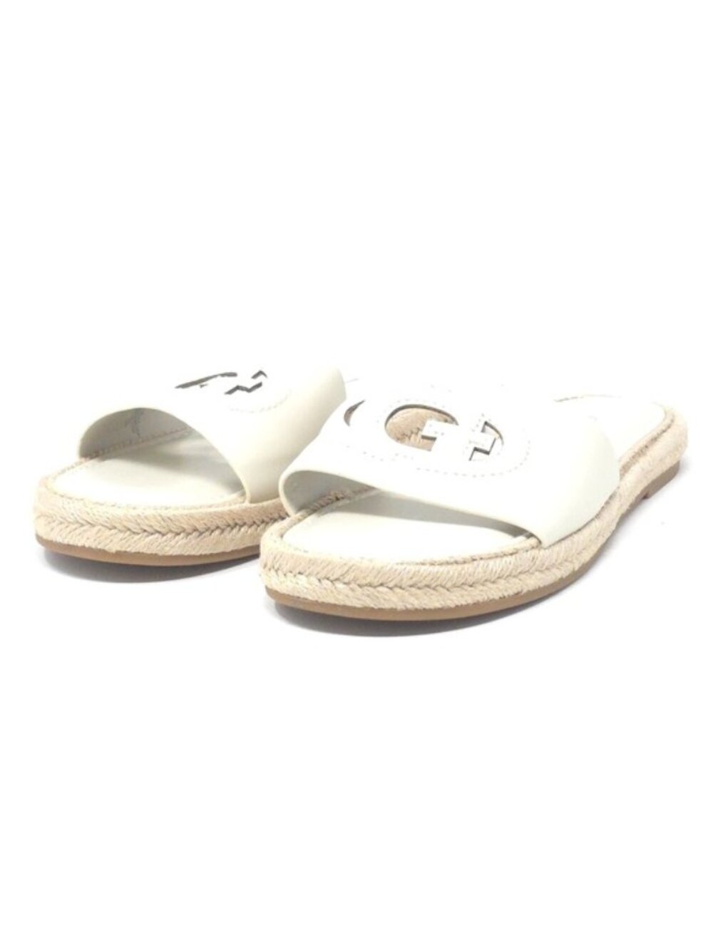 Guess Katica Cream 150 Logo Espadrille Slide Sandals US 7.5M